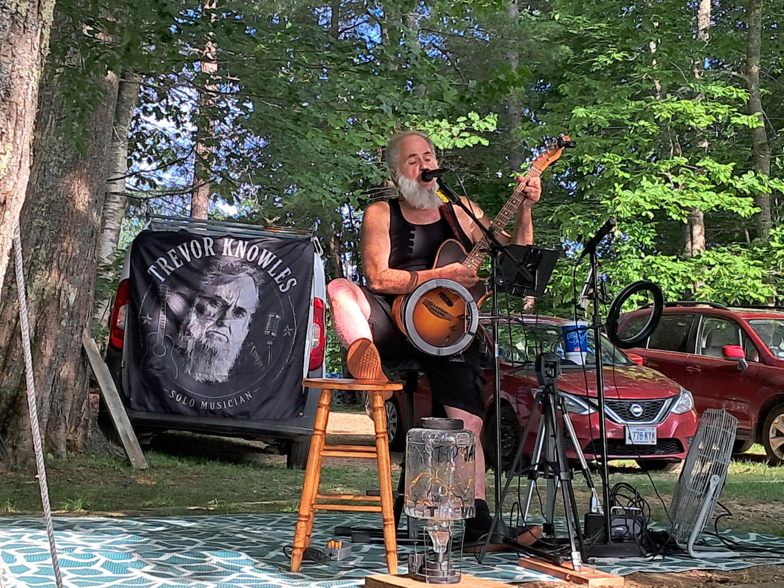 Trevor Knowles performing outdoors